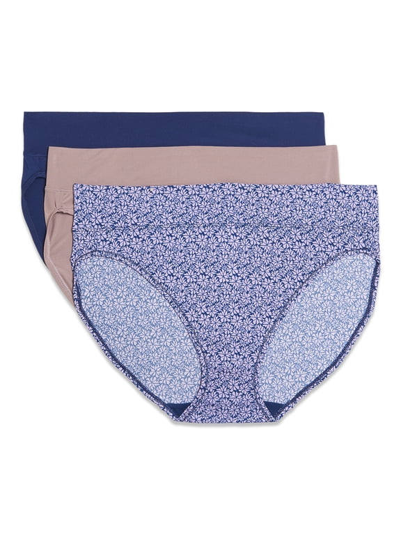 Warners® Blissful Benefits Women's Dig-Free Comfort Waistband Microfiber 3-Pack Hi-Cut