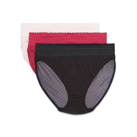 Warners Blissful Benefits Warners® Blissful Benefits Dig-Free Comfort Waistband with Lace Microfiber Hi-Cut 3-Pack