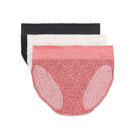 Warners® Blissful Benefits Dig-Free Comfort Waistband with Lace Microfiber Hi-Cut 3-Pack