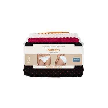 Warners Blissful Benefits Micro Lace Hi Cut 3Pk
