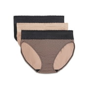 Warners  Blissful Benefits Dig-Free Comfort Waistband with Lace Microfiber Hi-Cut 3-Pack