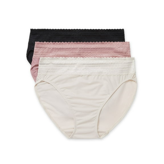 Warners® Blissful Benefits Dig-Free Comfort Waistband with Lace Microfiber Hi-Cut 3-Pack