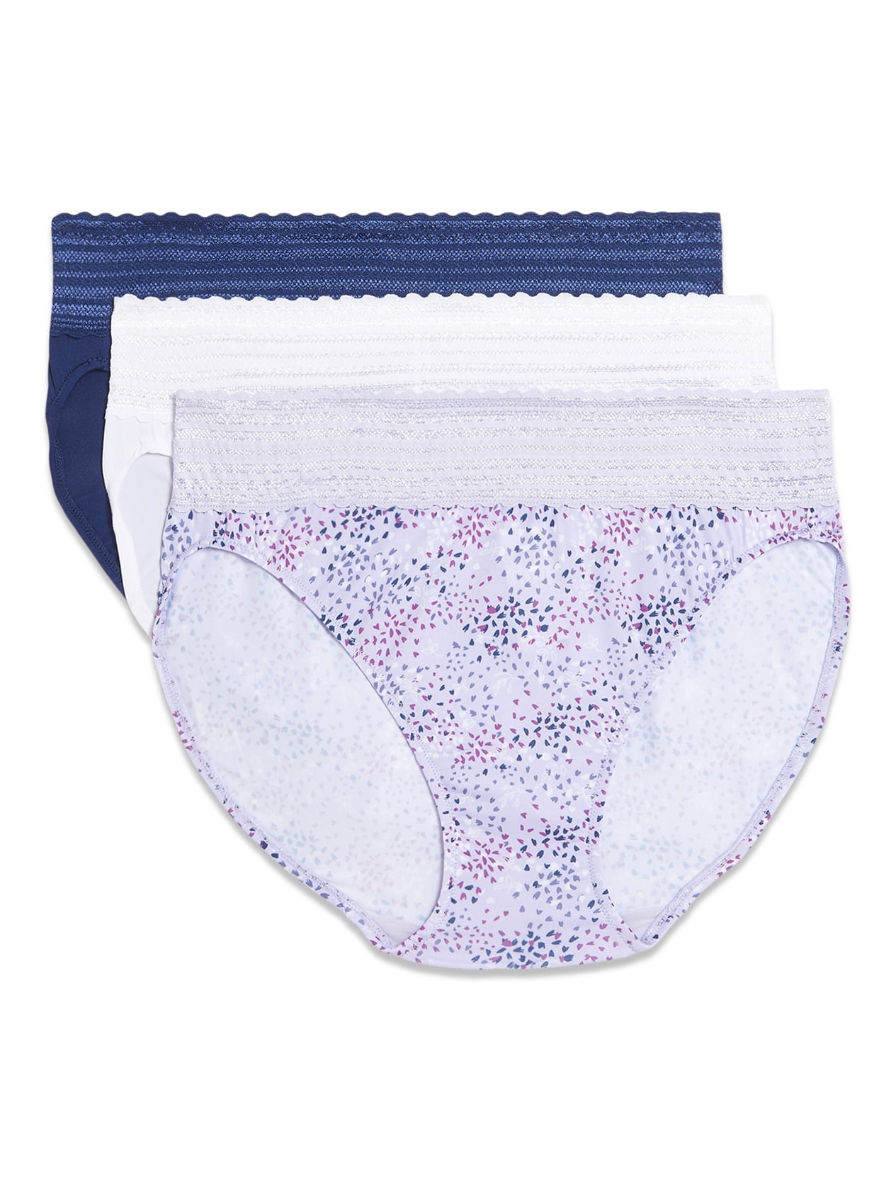 Warners® Blissful Benefits Dig-Free Comfort Waistband with Lace Microfiber Hi-Cut 3-Pack