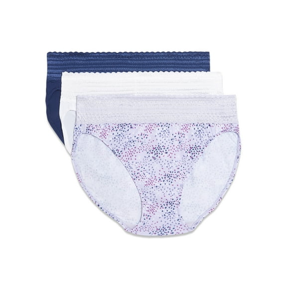 Warners® Blissful Benefits Dig-Free Comfort Waistband with Lace Microfiber Hi-Cut 3-Pack