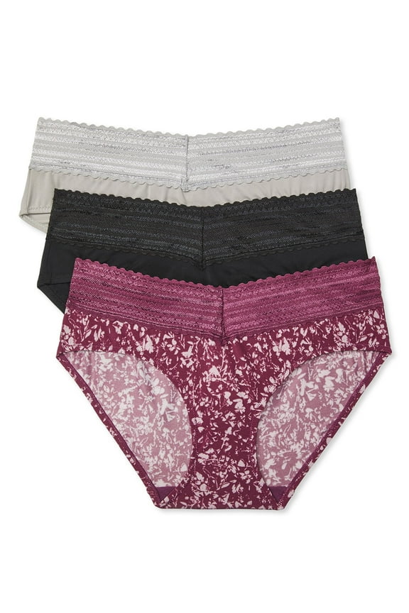 Warners® Blissful Benefits Women's Dig-Free Microfiber Lace 3-Pack Hipster