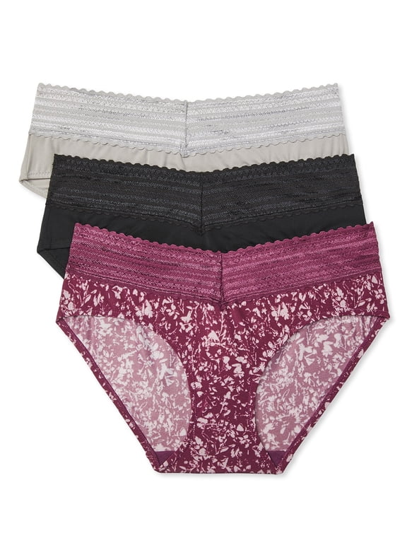 Warners® Blissful Benefits Women's Dig-Free Microfiber Lace 3-Pack Hipster