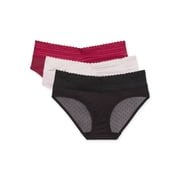 Warners® Blissful Benefits Women's Dig-Free Microfiber Lace 3-Pack Hipster