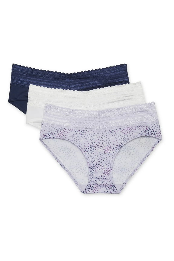 Warners® Blissful Benefits Women's Dig-Free Microfiber Lace 3-Pack Hipster