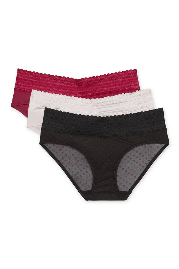 Warners® Blissful Benefits Women's Dig-Free Microfiber Lace 3-Pack Hipster