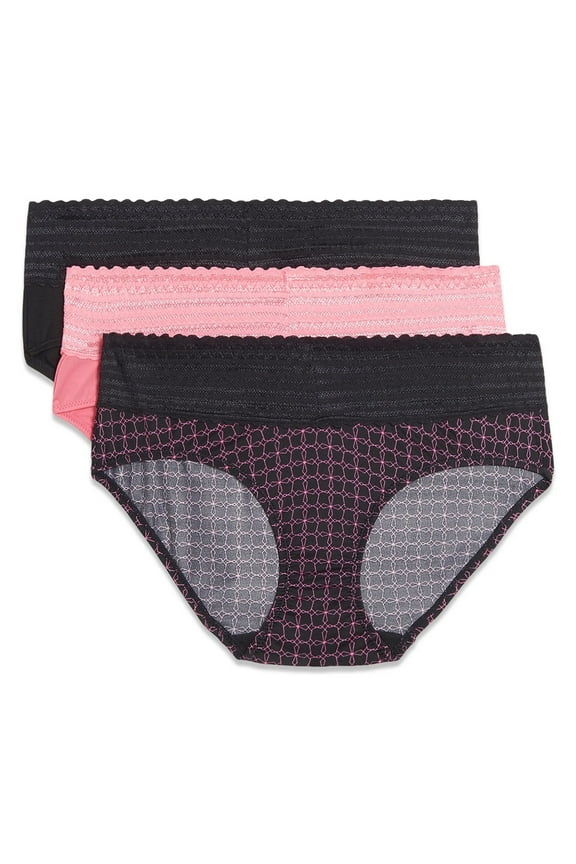 Warners® Blissful Benefits Women's Dig-Free Microfiber Lace 3-Pack Hipster