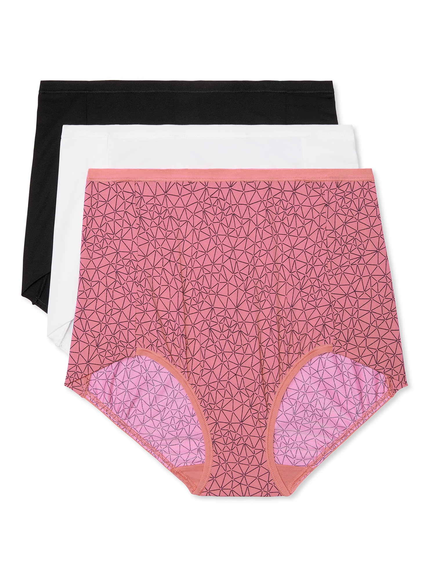 Warner's Women's Blissful Benefits Side-Smoothing Comfort Microfiber Brief  3-Pack RS7723W, Lilac Petals/Pale Pink/Navy Ink, L at  Women's  Clothing store