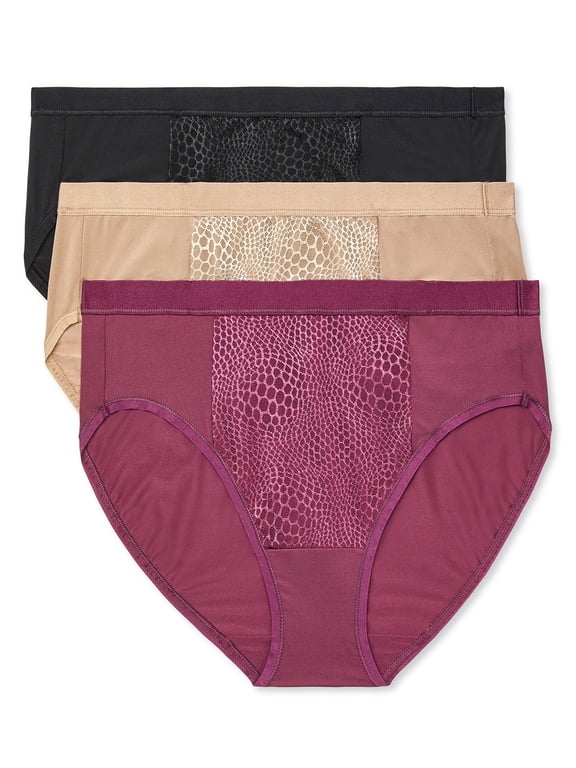 Blissful Benefits by Warner's® Women's Tummy Smoothing Hi-Cut Panties, 3-Pack