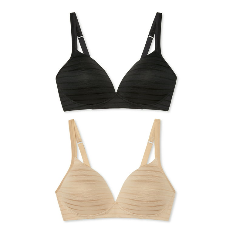 Warner's Women's Blissful Benefits Wireless Lightly Lined T-Shirt Bra  2-Pack 04001w, Toasted Almond/Black, 34C : : Clothing, Shoes &  Accessories