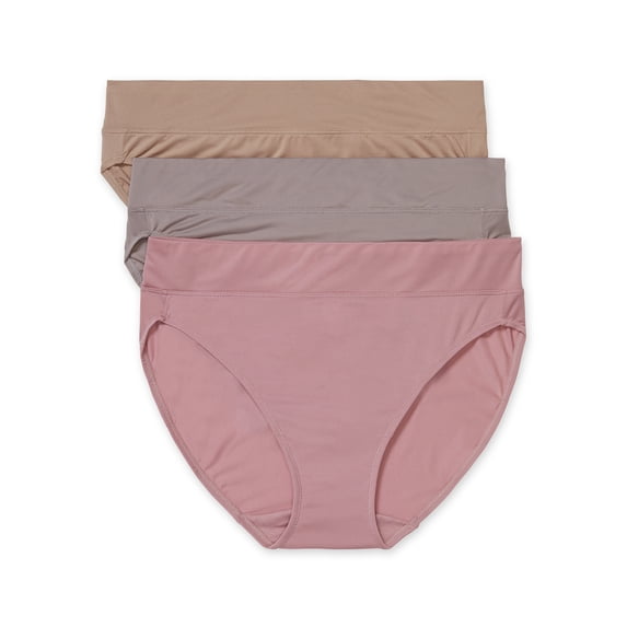 Warners® Blissful Benefits Women's Dig-Free Comfort Waistband Microfiber 3-Pack Hi-Cut