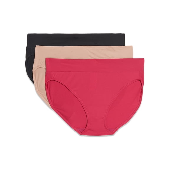 Warners® Blissful Benefits Women's Dig-Free Comfort Waistband Microfiber 3-Pack Hi-Cut
