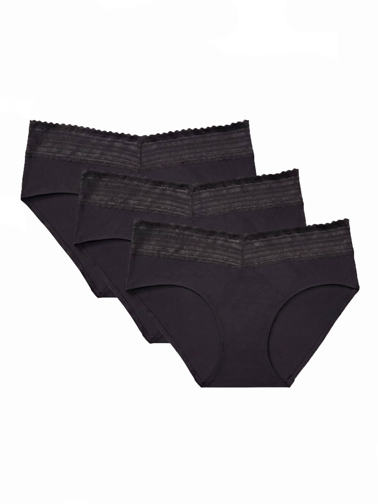 Warners Blissful Benefits Women's Dig-Free Micro Lace Hipster 3-Pack, Sizes S-3XL