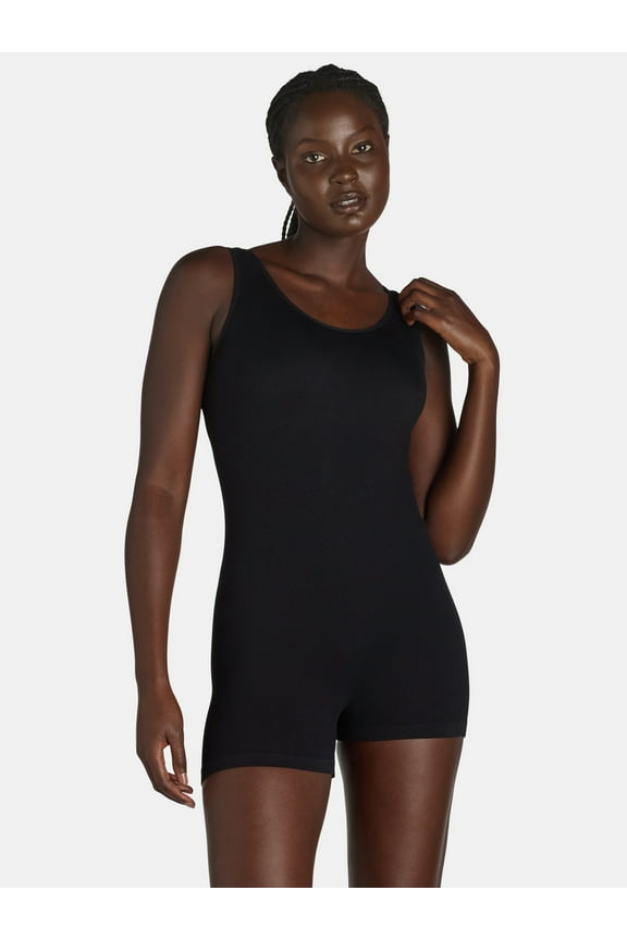 Blissful Benefits Women's Seamless Smoothing Romper Bodysuit, 1-pack, Sizes XS - 3X
