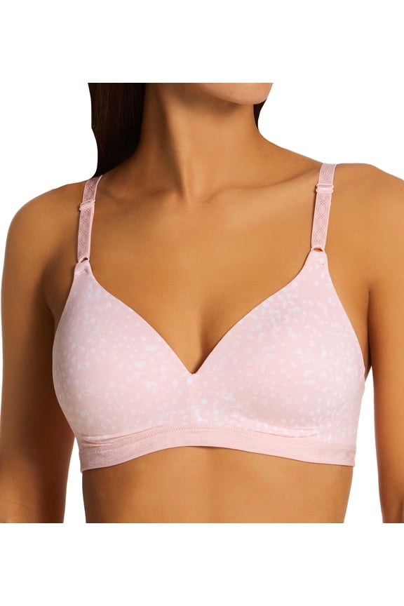 Women's Warner's 1269 Cloud 9 Wire Free Contour Bra (Blush Pink Petals 36C)