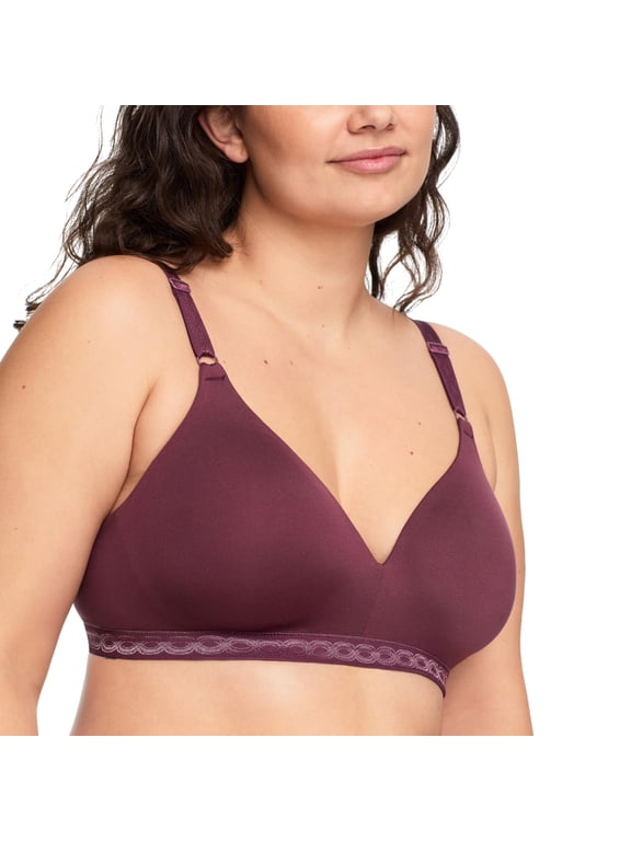 Women's Cloud 9® Super Soft Wireless Lightly Lined Comfort Bra 1269, Burgundy, 36B