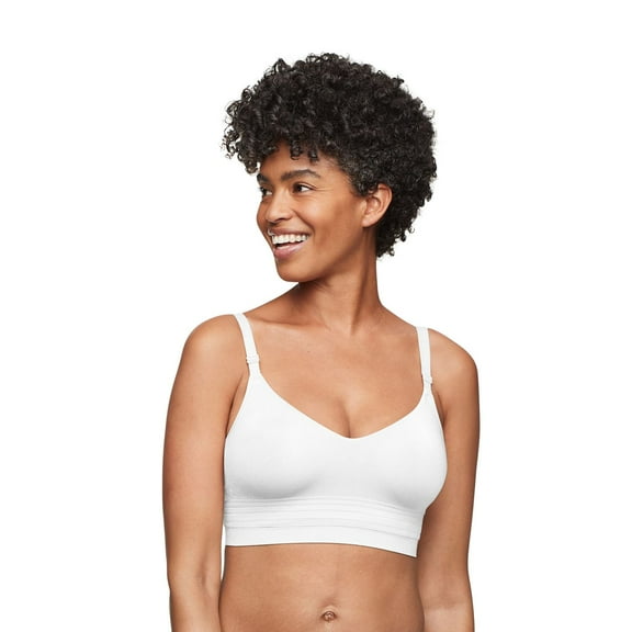 Warners Easy Does It™ Allover Smoothing Seamless Longline Bra RM5501A Color: Classic White Size: MEDIUM