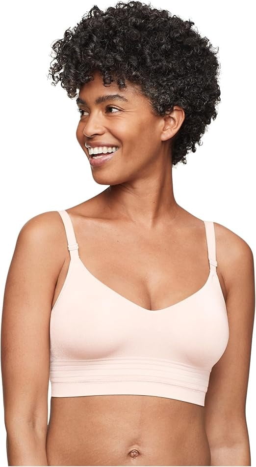 Warners Easy Does It™ Allover Smoothing Seamless Longline Bra RM5501A Color: Rosewater Size: MEDIUM