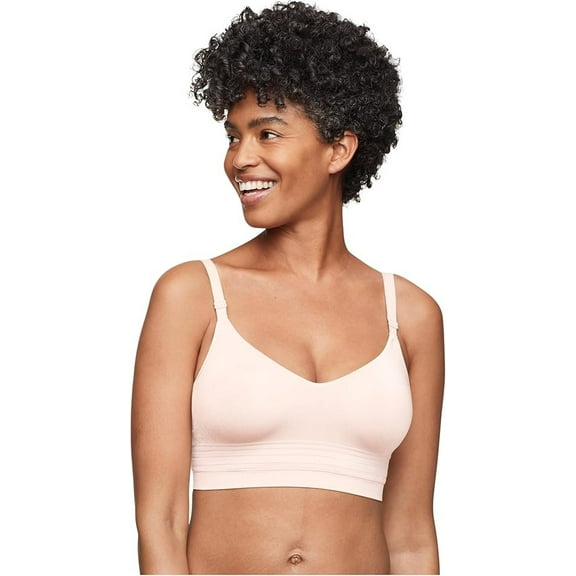 Warners Easy Does It™ Allover Smoothing Seamless Longline Bra RM5501A Color: Rosewater Size: MEDIUM