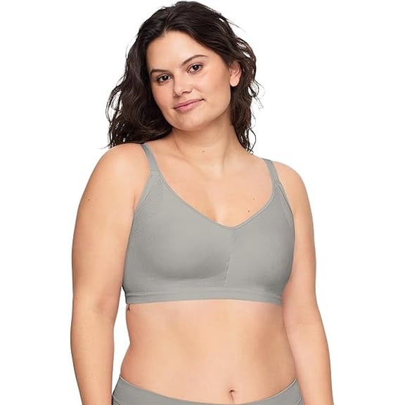 Warners Easy Does It® Underarm-Smoothing with Seamless Stretch Wireless Lightly Lined Comfort Bra RM3911A Color: Gray Heather Size: 3X