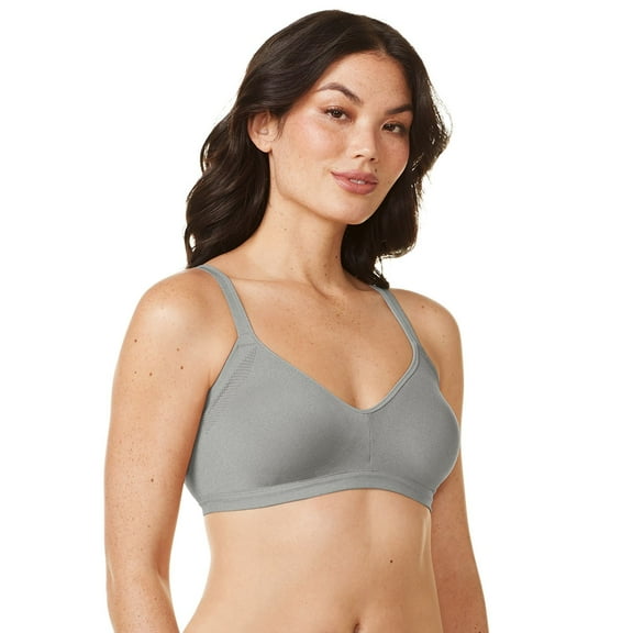 Warners Easy Does It® Underarm-Smoothing with Seamless Stretch Wireless Lightly Lined Comfort Bra RM3911A Color: Gray Heather Size: X LARGE