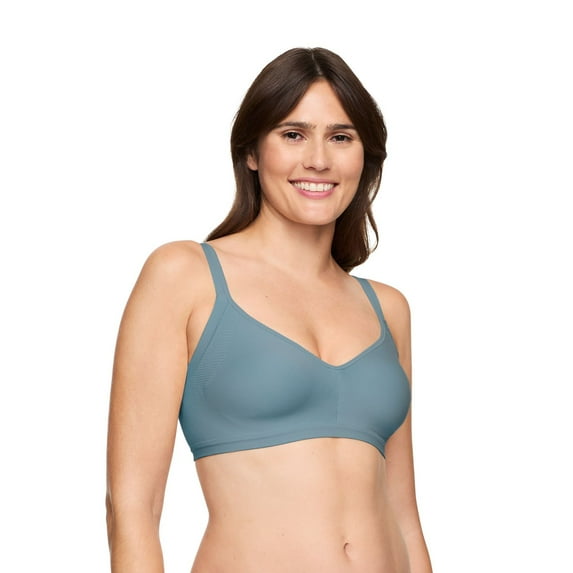 Warners Easy Does It® Underarm-Smoothing with Seamless Stretch Wireless Lightly Lined Comfort Bra RM3911A Color: Smoke Size: SMALL