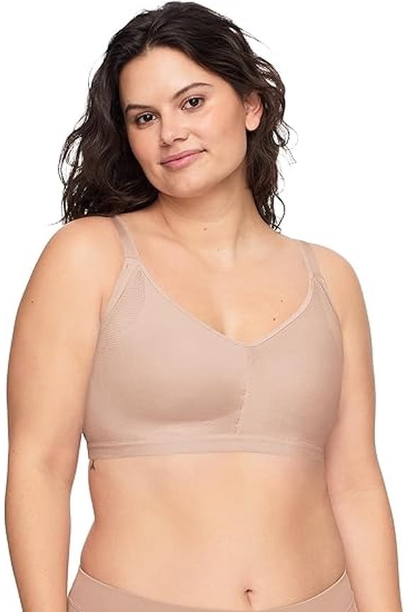 Easy Does It® Underarm-Smoothing with Seamless Stretch Wireless Lightly Lined Comfort Bra RM3911A Color: Toasted Almond Size: SMALL