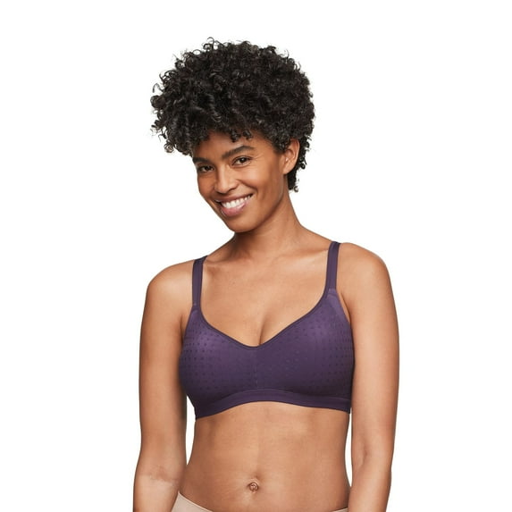 Warners Easy Does It Underarm Smoothing with Seamless Stretch Wireless Lightly Lined Comfort Bra RM3911F Color: Purple Velvet Size: 3X LARGE
