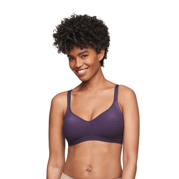 Warners Easy Does It Underarm Smoothing with Seamless Stretch Wireless Lightly Lined Comfort Bra RM3911F Color: Purple Velvet Size: MEDIUM
