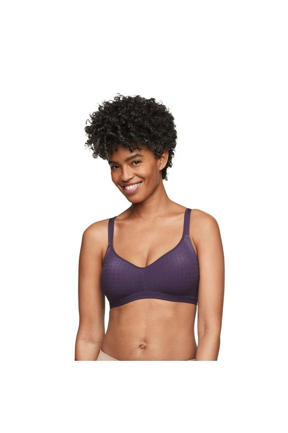 Easy Does It Underarm Smoothing with Seamless Stretch Wireless Lightly Lined Comfort Bra RM3911F Color: Purple Velvet Size: XX LARGE