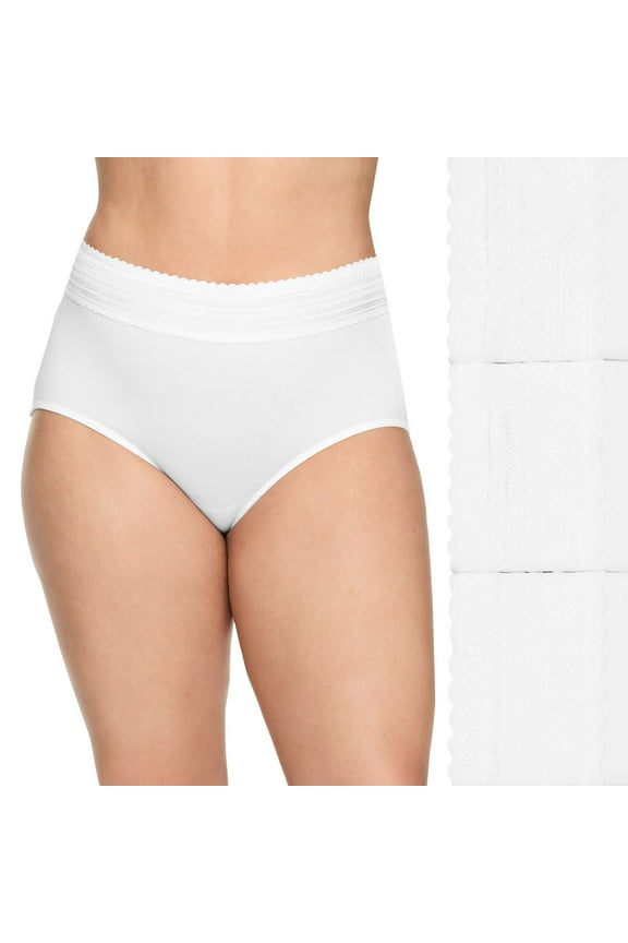 No Pinching No Problems® 3-Pack Dig-Free High-Waist Brief RS2093P Color: White Size: X LARGE