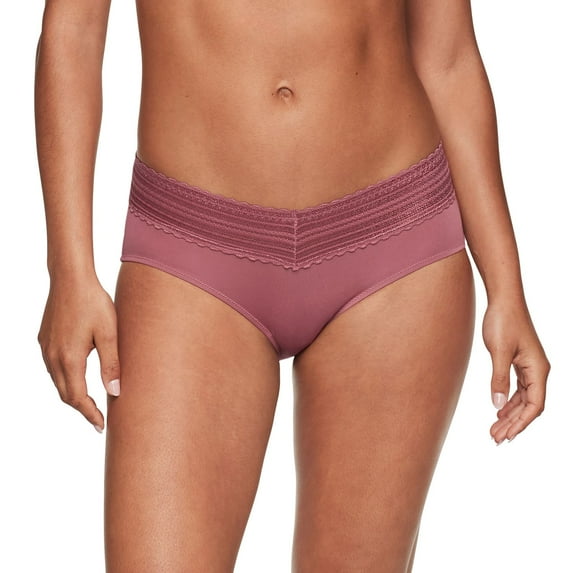 Warners No Pinching, No Problems® Dig-Free Comfort Waist with Lace Microfiber Hipster 5609J Color: Deco Rose Size: XX LARGE