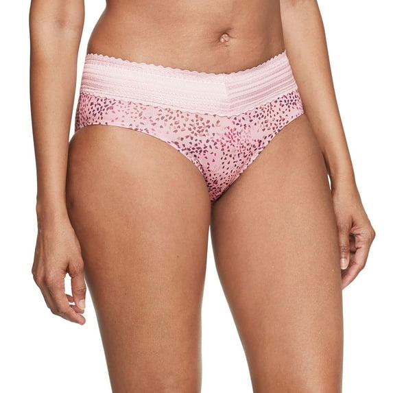 Warners No Pinching, No Problems® Dig-Free Comfort Waist with Lace Microfiber Hipster 5609J Color: Lilac Petals Print Size: XX LARGE
