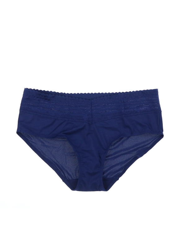 No Pinching, No Problems Dig-Free Comfort Waist with Lace Microfiber Hipster 5609J Color: Nude Stripe Size: M