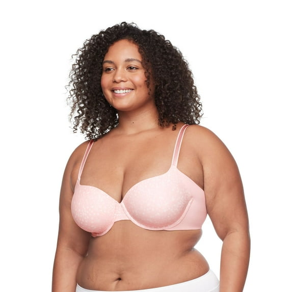 Warners No Side Effects® Seamless Underarm-Smoothing Comfort Underwire Lightly Lined T-Shirt Bra RA3061A Color: Blush Petals Dfo Size: 42 C