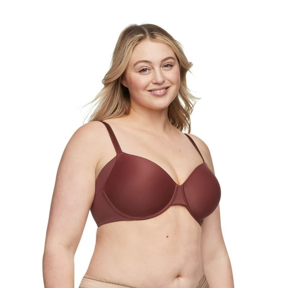 Warners No Side Effects® Seamless Underarm-Smoothing Comfort Underwire Lightly Lined T-Shirt Bra RA3061A Color: Pinot Noir Size: 36 D