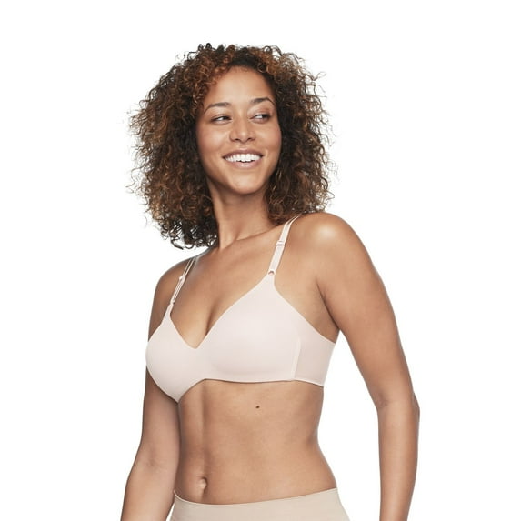 Warners® No Side Effects® Underarm-Smoothing Comfort Wireless Lightly Lined T-Shirt Bra 1056 Color: Blush Dot (Nude 5) Size: 40