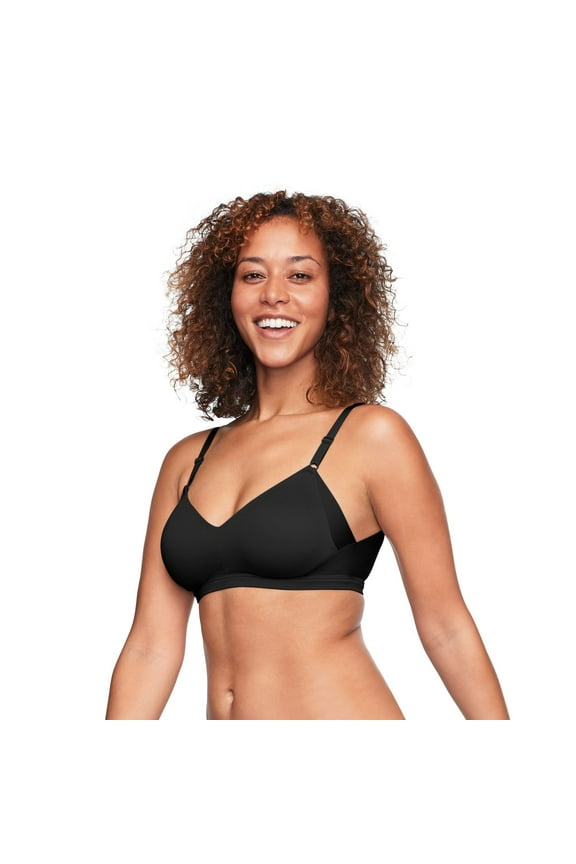 No Side Effects® Underarm and Back-Smoothing Comfort Wireless Lift T-Shirt Bra RN2231A Color: Black Size: X LARGE