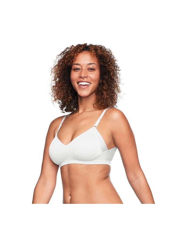 Warner's womens No Side Effects Underarm and Back-smoothing Comfort Wireless Lift T-shirt Rn2231a T Shirt Bra, White, Large US