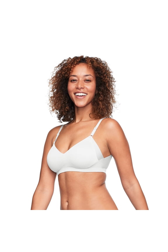 Warner's womens No Side Effects Underarm and Back-smoothing Comfort Wireless Lift T-shirt Rn2231a T Shirt Bra, White, Large US