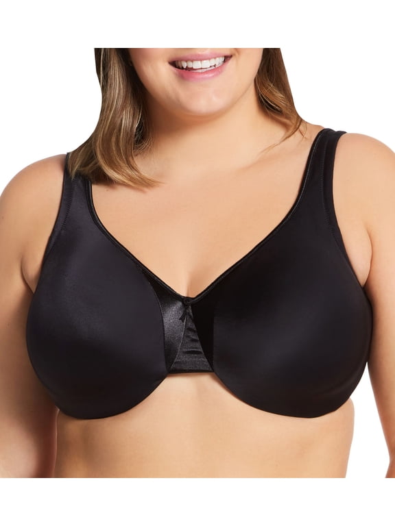 Women's Warner's 35002A Signature Support Satin Underwire Bra (Black 42D)