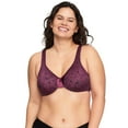 thumbnail image 1 of Warners Signature Support Cushioned Underwire Unlined Full-Coverage Bra 35002A Color: Burgundy Soft Vines Size: 38 D, 1 of 4