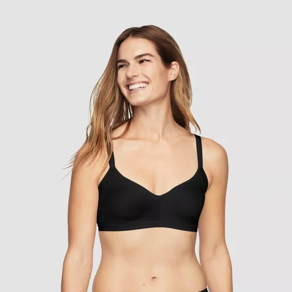 Warners Simply Perfect Underarm Smoothing with Seamless Stretch Wireless Lightly Lined Comfort Bra RM3911T Color-Black, Size S-XXL