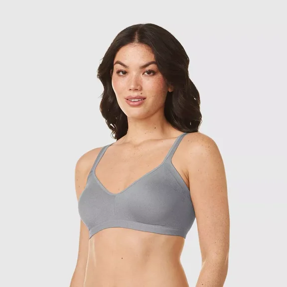 Warners Simply Perfect Underarm Smoothing with Seamless Stretch Wireless Lightly Lined Comfort Bra RM3911T Color-Heather Gray, Size S-XXL