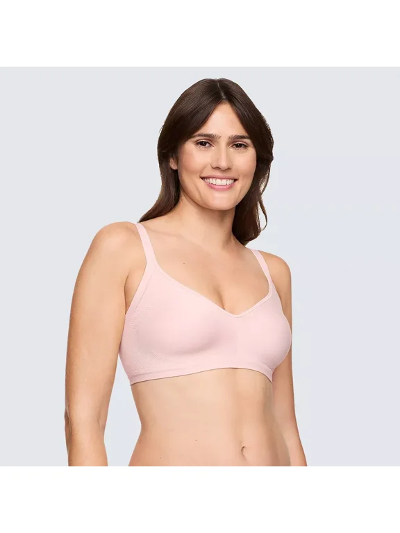 Simply Perfect Underarm Smoothing with Seamless Stretch Wireless Lightly Lined Comfort Bra RM3911T Color-Rosewater, Size S-XXL