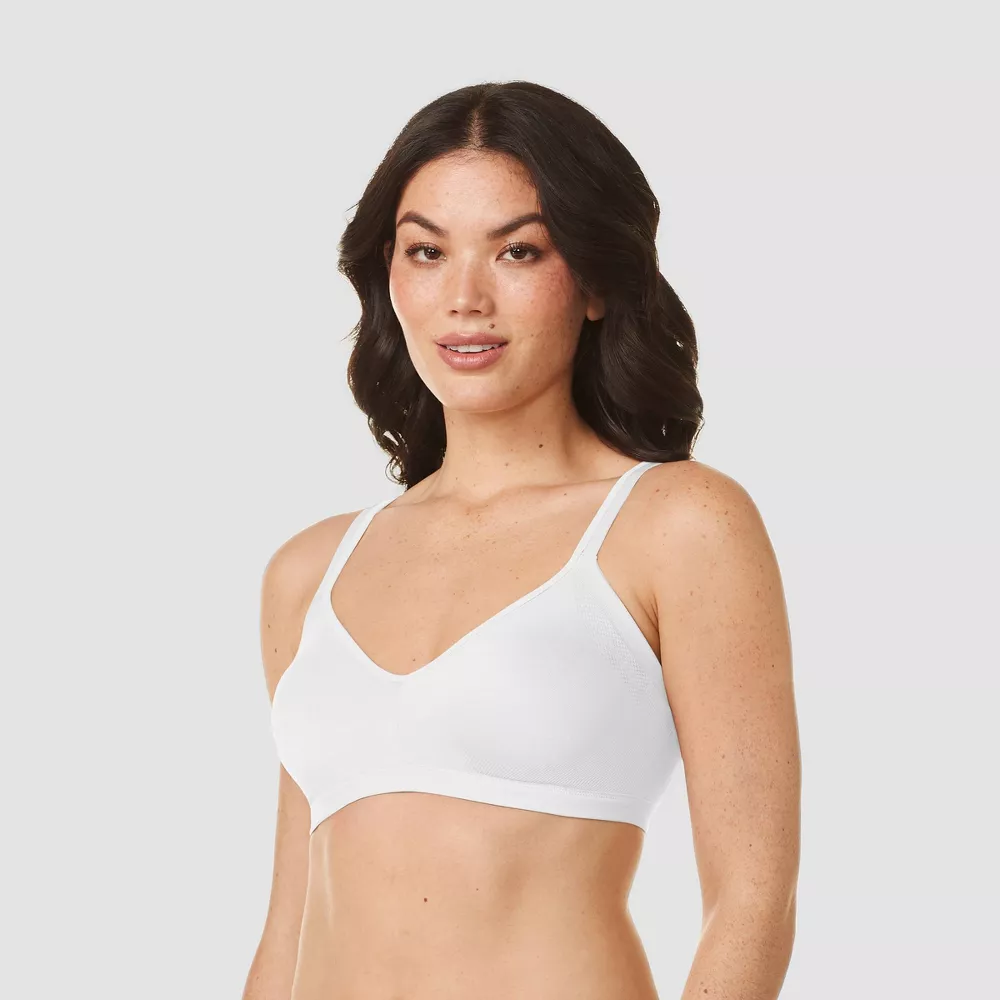 Warners Simply Perfect Underarm Smoothing with Seamless Stretch Wireless Lightly Lined Comfort Bra RM3911T Color-White, Size S-XXL