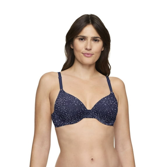 Warners This Is Not A Bra™ Cushioned Underwire Lightly Lined T-Shirt Bra 1593 Color: Evening Blue Petals Size: 36 D